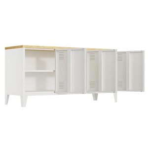 Hiện đại 3-DOOR kim loại <span class=keywords><strong>TV</strong></span> đứng tủ với gỗ Top Trắng lưu trữ đồ nội thất phòng khách nhà trang trí nội thất - Product Image 5