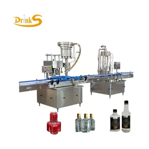 2000BPH Automatic Multi Functional Tin Plate Can Glass Bottle Wine Vodka Juice Filling And Capping Machine