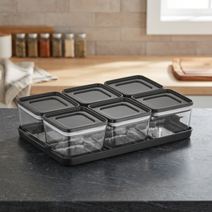 Premium Eco-Friendly <b>Plastic</b> Airtight Snack Secure Lids European Style Glossy Finish Square Kitchen Multi-Compartment <b>Storage</b> - Product Image 3