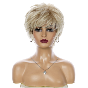 Parrucca Corta Naturale Soffice Bionda Chiara Opaca Resistente al Calore Stile Europeo-Americano per Uso Quotidiano Femminile - Product Image 1