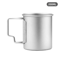 Ensemble de tasses en titane pour camping portable avec couvercle et poignée pliable 220ml-750ml pour camping en plein air randonnée randonnée