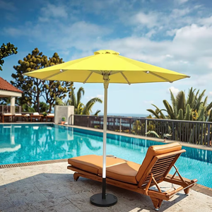 Usine personnalisée 2.7m cadre en aluminium Patio jardin parasol <span class=keywords><strong>de</strong></span> plage extérieur pour hôtels jardins Base incluse - Product Image 6