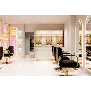 Modern Nail Salon Station Design | Custom Manicure Table & Mirror Set | One-Stop Nail Salon Furniture & Decoration Solution - Product Image 1