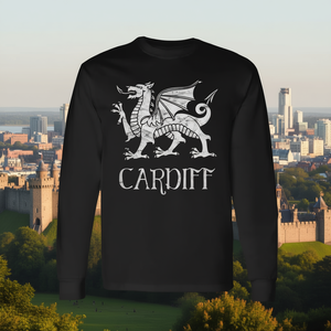 T-shirt et débardeur à manches longues avec drapeau du dragon gallois de la ville de Cardiff, Pays de Galles, produit promotionnel - Product Image 3
