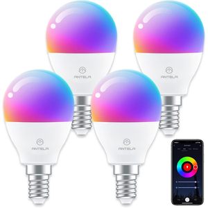 Lampadina LED Intelligente Antela G45 E14 4.5W Alimentata a Corrente Alternata, Controllo WiFi tramite App, Dimmerabile, Cambio Colore RGB per Illuminazione a Soffitto - Product Image 4