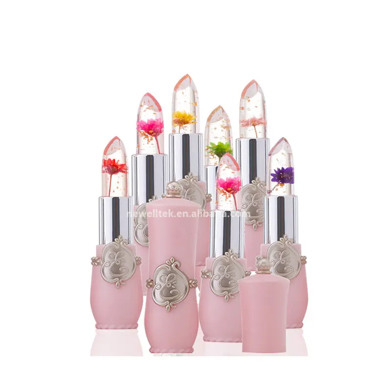 private label Waterproof Flower Jelly Lipstick transparent lips Nourish clear Color changing lipstick
