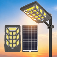 Lampadaire solaire LED extérieur étanche, lampes solaires intégrées, éclairage lumineux pour route et jardin, 300W-2000W, télécommande