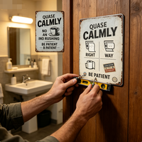 Panneau en fer amusant pour salle de bain, imprimé UV, multi-styles, décoration murale sur le thème de l'étiquette du papier toilette, pour salle de bain de ferme, anniversaire, Nouvel An