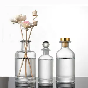 250ml aromatherapy essential oil perfume bottle transparent empty 100ml reed diffuser glass bottle