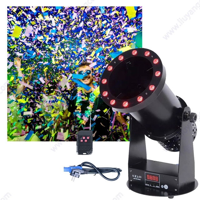 Co2 Cannon Paper Dj Equipment Blaster Party Dmx 1500w Rgb Led Color Stage Effect Wedding Confetti Machine