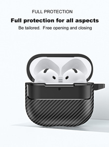 Estuche para Auriculares con Textura de Fibra de Carbono para <span class=keywords><strong>AirPods</strong></span> Pro <span class=keywords><strong>3</strong></span> 4 Pro 2, Funda para Auriculares con Nuevo Diseño - Product Image 6