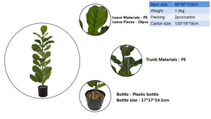 130cm Tall <strong>Artificial</strong> Fiddle Leaf <strong>Fig</strong> Tree - Lifelike Fake Indoor <strong>Plant</strong> for Home Decor, Living Room, Office &amp; Floor Greenery - Product Image 5