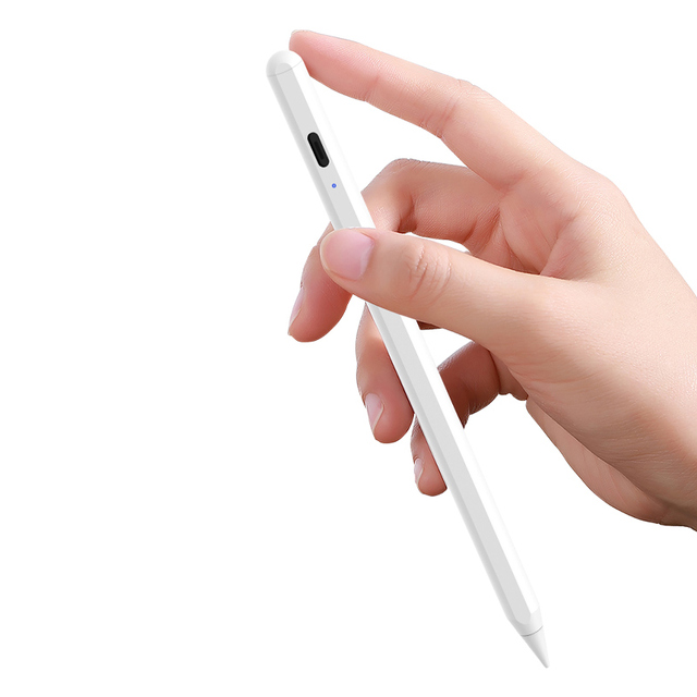 Magnetic Metal Capacitive Active Stylus with Replaceable Nib Palm Repelling Tilt Pressure for iPad 2018-2026 Models Pencil