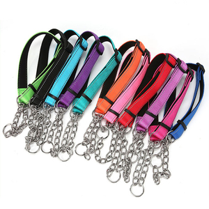 Collar de Perro Moderno y Lujoso Reflectante de Nailon y Metal, Cadena en P Anti-Explosión, Resistente a Impactos, Ajustable, Cadena de Seguridad Duradera para Uso en Exteriores - Product Image 3