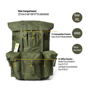 Quân đội màu xanh lá cây chất liệu nylon <span class=keywords><strong>Alice</strong></span> ba lô với khung nhôm - Product Image 2