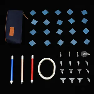 5d Pintura Diamante Tool Kits Bordado Ponto Cruz Acessórios LED Ponto de Iluminação Broca Caneta E Azul Praça Clay Ferramentas Bag