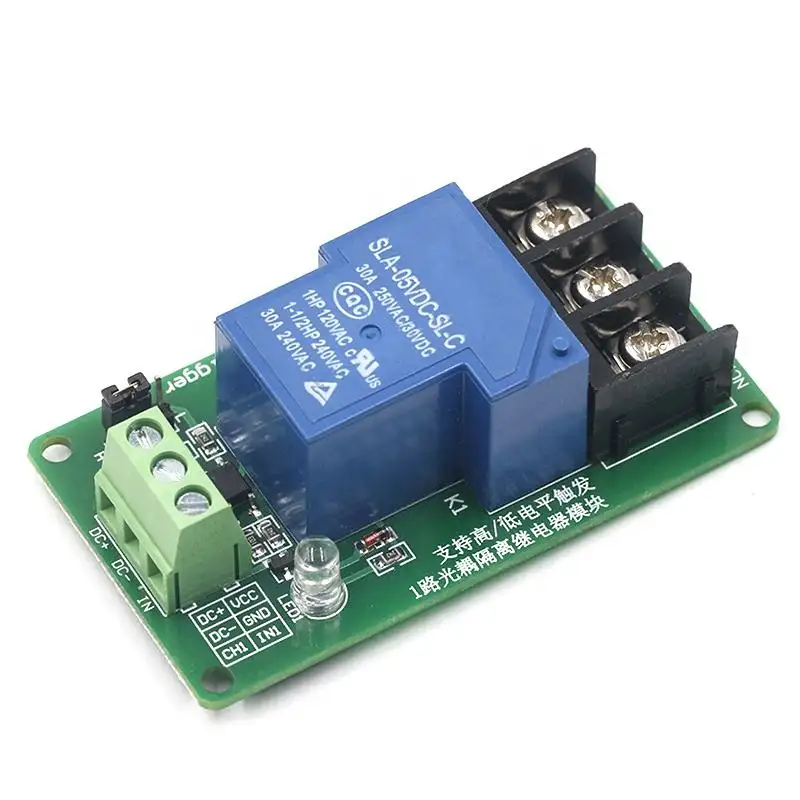 1 Way 30A circuit with optocoupler isolation Support high and low level trigger switches Relay module 5V12V high current