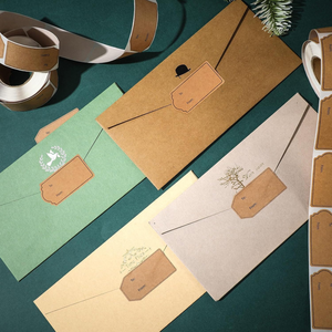 Etiquetas Adesivas Vintage Marrom em Papel Kraft para Presentes, Rolo de Etiquetas Simples e Escrevíveis para Embalagem de Presentes - Product Image 5