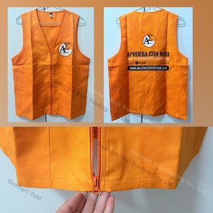 Gilet de <span class=keywords><strong>travail</strong></span> en polyester personnalisé avec logo, livraison rapide, haute qualité, pour publicité en supermarché, personnel unisexe - Product Image 3