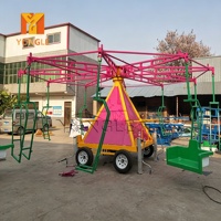 Manège à chaises volantes monté sur remorque pour parc d'attractions, manège mobile extérieur à vendre