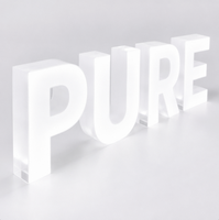 Letras Acrílicas Luminosas LED 3D Personalizadas, Mini Letrero Blanco Puro para Publicidad en Tiendas, Decoración de Pared con Nombre de Tienda