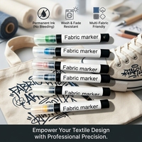 Marqueur textile permanent à base d'eau, lavable, 18 couleurs, personnalisé, pour sacs textiles, chaussures