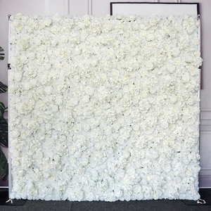 Rosas Blancas Flor Roja 3D Diseño Simulado Marfil Pluma de Avestruz Tela 8 pies Alfombrilla Hidrofónica Panel Flor Colgante Acción de Gracias - Product Image 2