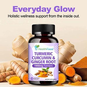 Capsules de Curcuma et Curcumine en Emballage OEM, Contenant de la Racine de Curcuma et de la Racine de Gingembre, Équilibre Digestif, Comprimés de Curcuma et Curcumine - Product Image 3