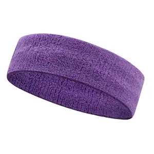 Hot Sale Pink Blue Green Pure Color Sports Headband Sweatband for gym workout