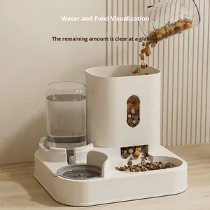 <span class=keywords><strong>Distributeur</strong></span> automatique de nourriture pour chats et chiens écologique <span class=keywords><strong>à</strong></span> motif solide comprenant une <span class=keywords><strong>fontaine</strong></span> <span class=keywords><strong>à</strong></span> <span class=keywords><strong>eau</strong></span> et un bol de rangement en plastique pour animaux de compagnie - Product Image 3