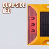 Marqueur de chaussée solaire rechargeable NiMH à clignotement continu IP68 pour routes courbes, directement de l'usine