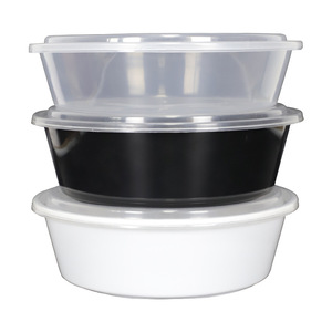 Borui Disposable Round Bowls With Lids Large Capacity For Crayfish Takeout Party Use PP Material <b>Microwave</b> Safe - Product Image 3