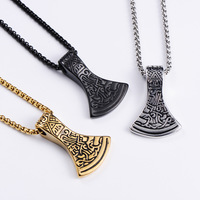 Kalung Liontin Pria Punk Vintage Viking New Pvd Bahan Stainless Steel 316 Perhiasan Fashion Grosir Liontin untuk Diy