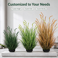 Herbe artificielle verte extra haute de type foxtail, 150 cm, faux arbre ornemental en pot pour la décoration du hall d'entrée de la villa