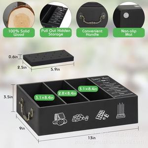 Wooden <b>Storage</b> <b>Box</b> 18L Compartmentalized With Handle For <b>Camping</b> Picnic Snacks And Beverages - Product Image 4