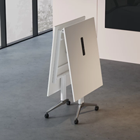 Table de conférence pliante en bambou MEKIA, mobile et détachable, pour bureau, moderne, simple, pour formation, 10 places, pieds en métal, multifonctionnelle