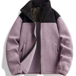 เสื้อแจ็คเก็ตฟลีซผู้ชายสไตล์ Y2K ปี 2025 แบบสีบล็อก - ทรงโอเวอร์ไซส์ คอตั้ง อุ่นสบาย สำหรับฤดูใบไม้ร่วงและฤดูหนาว สตรีทแวร์ลำลอง - Product Image 2