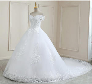 New Fashion Luxury Off Shoulder V Neck Ball Gown Wedding Dress Crystal <strong>Beaded</strong> Tassel Plus Size Bridal Gown - Product Image 5