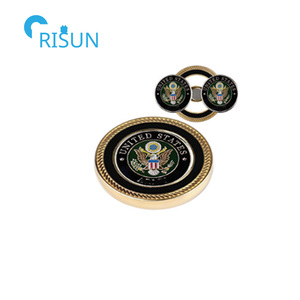 Pièces commémoratives personnalisées USMC USAF USN en métal avec aimant, pièces de défi personnalisées avec marqueurs de balle de golf amovibles - Product Image 4