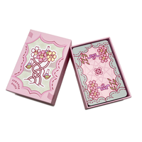 Tarot rose personnalisé de 78 pages, jeu de cartes d'impression et emballage, cartes de tarot avec guide, jeu de tarot Oracle à bords dorés/argentés