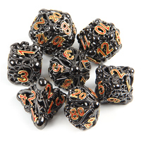 Fabricant de dés dragon creux en métal cuivre antique personnalisés, dés carrés polyédriques RPG en vrac