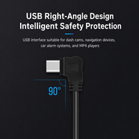 Kit de câblage pour caméra embarquée avec connecteur mini USB et protection intégrée contre les surtensions et la surchauffe pour véhicules