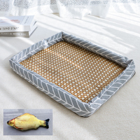 Coussin pour animaux de compagnie en tissu Oxford moderne et durable, en mousse, à carreaux, pour chat et chien, tapis rafraîchissant d'été, nettoyage facile