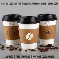 Logo personnalisé 8oz 12oz 16oz 24oz 32oz Gobelets en carton Tasse de voyage jetable recyclable Tasses à café en papier avec couvercles
