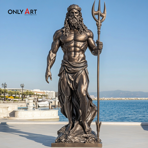 Statua di Zeus Antico a Grandezza Naturale Fatta a Mano, Scultura di Poseidone Personalizzata, Statua della Mitologia <span class=keywords><strong>Greca</strong></span>, Statua <span class=keywords><strong>Classica</strong></span> del Dio Poseidone - Product Image 5