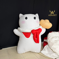 Mascotte gonflable en peluche courte en forme d'animal de dessin animé pour la décoration d'ouverture de bar