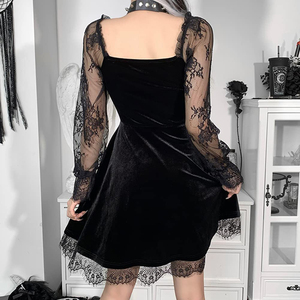 Vestido gótico de mujer Vintage encaje Grunge Punk Goth vestidos Casual Cosplay fiesta cóctel - Product Image 2