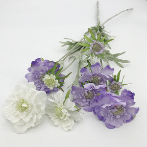 DREA High Quality <b>Sweet</b> Scabious Artificial Silk Flower Centerpiece Flower Purple Decorative Table Flower - Product Image 3