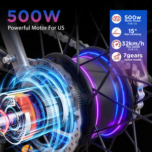 Bicicletas Eléctricas Todoterreno de Largo Alcance con Llantas Gruesas para Adultos, Bicicletas de Montaña de 26 Pulgadas y 500 W - Product Image 3