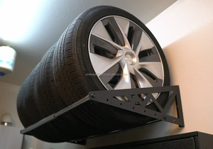 מתקן אחסון צמיגים מפלדה לתלייה על קיר, 2026, מתאים לצמיגים בקוטר 31-56 אינץ', מוטות טלסקופיים, אחסון רב-שכבתי, מתכוונן, כל צבע, מתאים לסופרמרקטים - Product Image 2